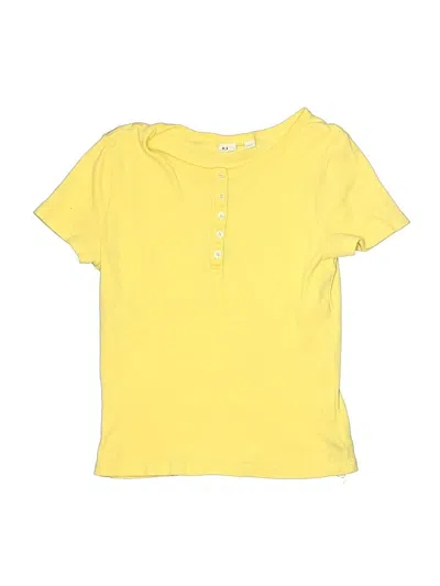Pre-owned Gap Kids' Short Sleeve Henley Shirt In Yellow