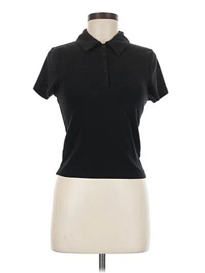 Pre-owned Gap Short Sleeve Top Black Collared Neckline Tops