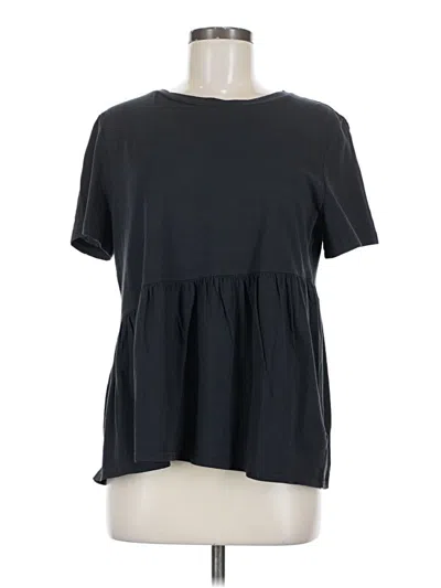 Pre-owned Gap Short Sleeve Top Black Crew Neck Tops