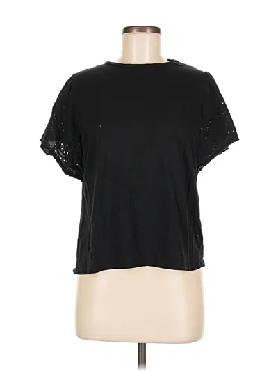 Pre-owned Gap Short Sleeve Top Black Keyhole Neckline Tops