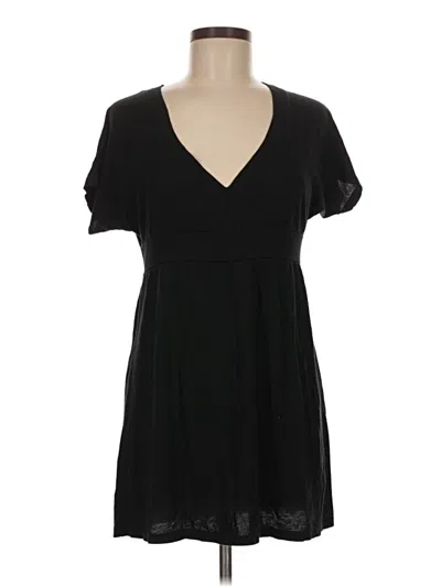 Pre-owned Gap Short Sleeve Top Black Plunge Neckline Tops
