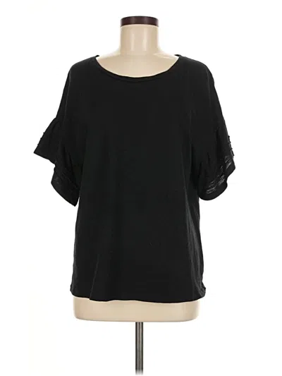 Pre-owned Gap Short Sleeve Top Black Scoop Neck Tops
