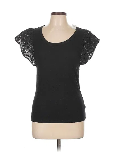 Pre-owned Gap Short Sleeve Top Black Sweetheart Neckline Tops