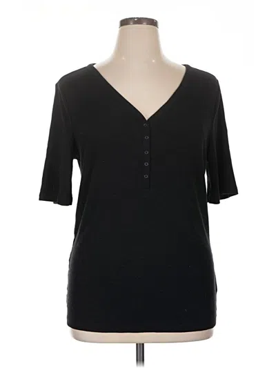 Pre-owned Gap Short Sleeve Top Black V-neck Tops