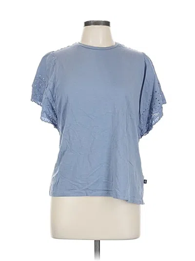 Pre-owned Gap Short Sleeve Top Blue Crew Neck Tops
