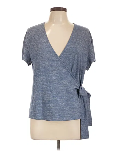 Gap Short Sleeve Top Blue V Neck Tops