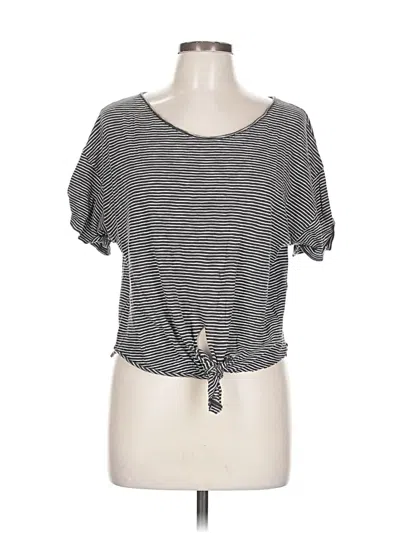 Pre-owned Gap Short Sleeve Top Gray Keyhole Neckline Tops