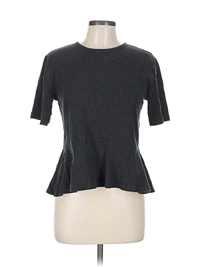 Pre-owned Gap Short Sleeve Top Gray Mock Neckline Tops