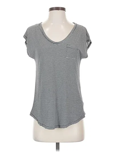 Pre-owned Gap Short Sleeve Top Gray Scoop Neck Tops