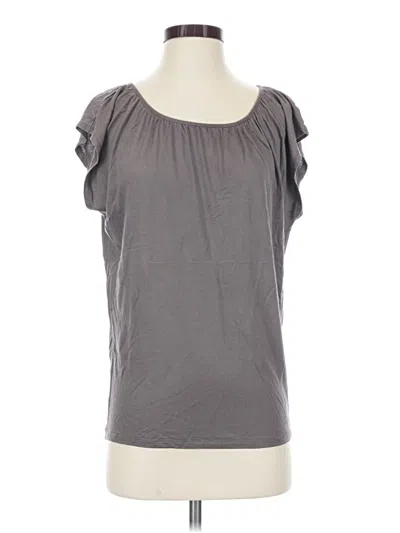 Pre-owned Gap Short Sleeve Top Gray Scoop Neck Tops