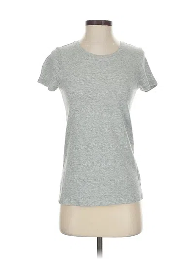 Pre-owned Gap Short Sleeve Top Gray Solid Pattern Crew Neck Tops