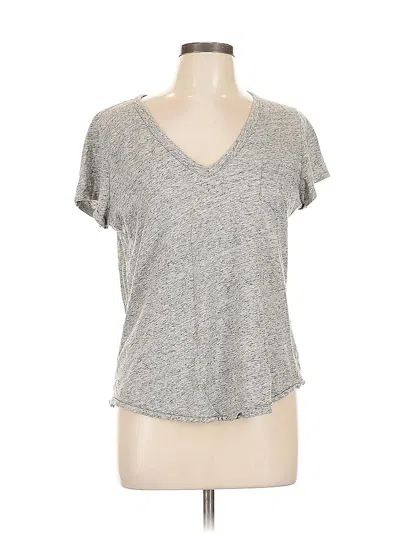 Pre-owned Gap Short Sleeve Top Gray V Neck Tops