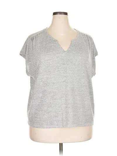 Pre-owned Gap Short Sleeve Top Gray V Neck Tops