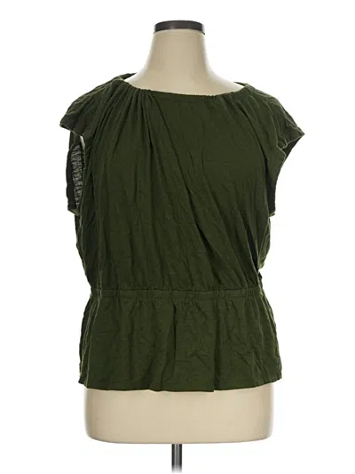 Pre-owned Gap Short Sleeve Top Green Cowl Neck Tops