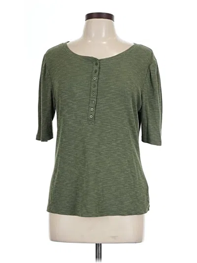 Pre-owned Gap Short Sleeve Top Green Scoop Neck Tops