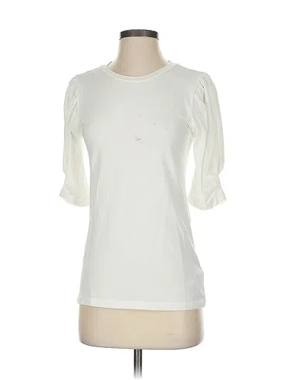 Pre-owned Gap Short Sleeve Top Ivory Crew Neck Tops In White