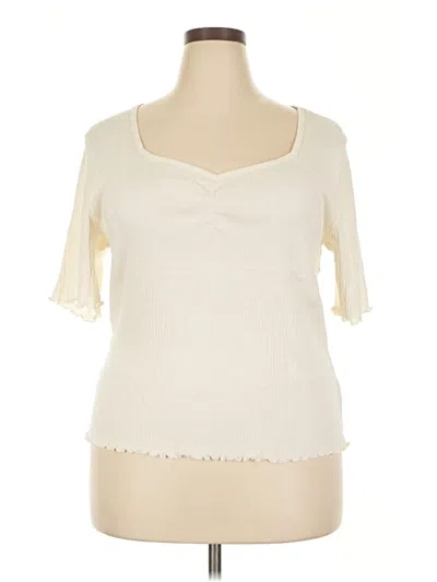 Pre-owned Gap Short Sleeve Top Ivory Sweetheart Neckline Tops In White