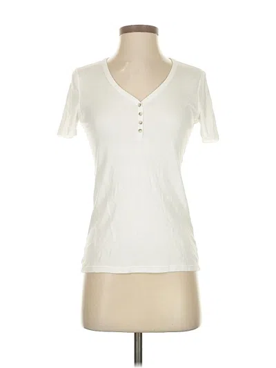 Pre-owned Gap Short Sleeve Top Ivory V Neck Tops In White