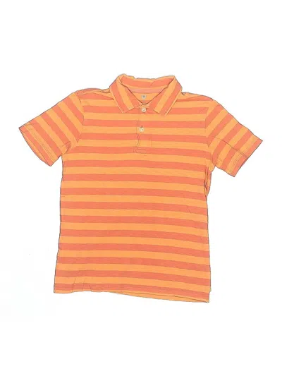 Pre-owned Gap Kids' Short Sleeve Top Orange Collared Neckline Tops