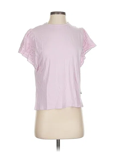 Pre-owned Gap Short Sleeve Top Pink Mock Neckline Tops