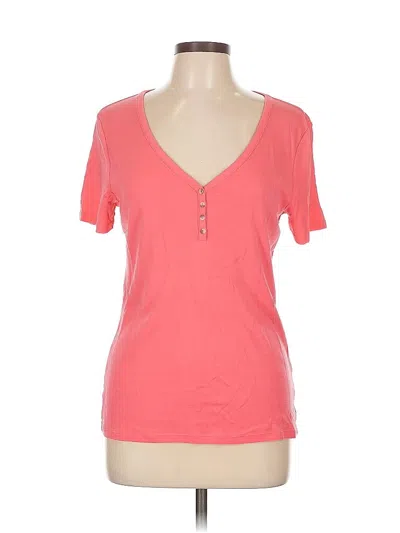 Pre-owned Gap Short Sleeve Top Pink Sweetheart Neckline Tops