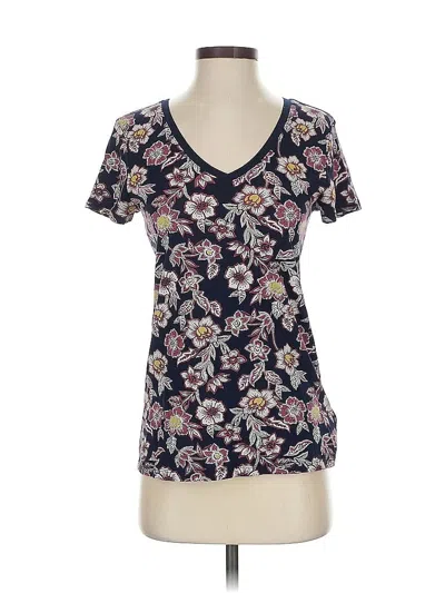 Pre-owned Gap Short Sleeve Top Purple V Neck Tops
