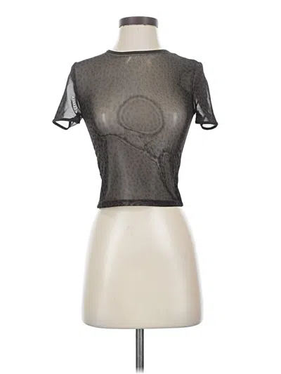Pre-owned Gap Short Sleeve Top Silver Keyhole Neckline Tops
