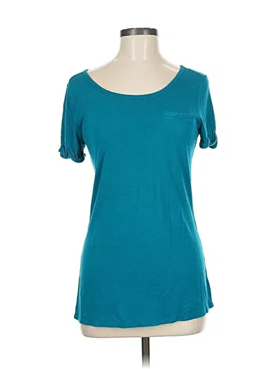 Pre-owned Gap Short Sleeve Top Teal Scoop Neck Tops In Blue