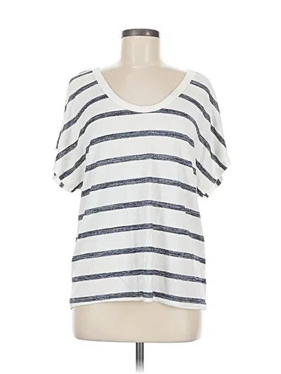 Pre-owned Gap Short Sleeve Top White Scoop Neck Tops