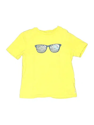 Pre-owned Gap Kids' Short Sleeve Top Yellow Crew Neck Tops