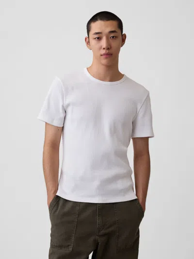 Gap Shrunken Rib T-shirt In Fresh White
