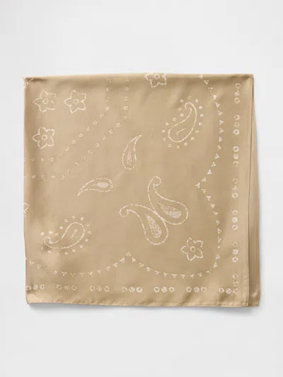 Gap Silk Bandana In Cream Beige Paisley