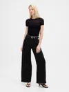 Gap Sky High Rise Stride Wide-leg Jeans In Black