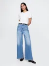 Gap Sky High Rise Stride Wide-leg Jeans In Light Indigo