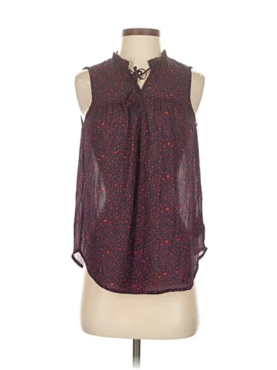 Pre-owned Gap Sleeveless Blouse In Burgundy