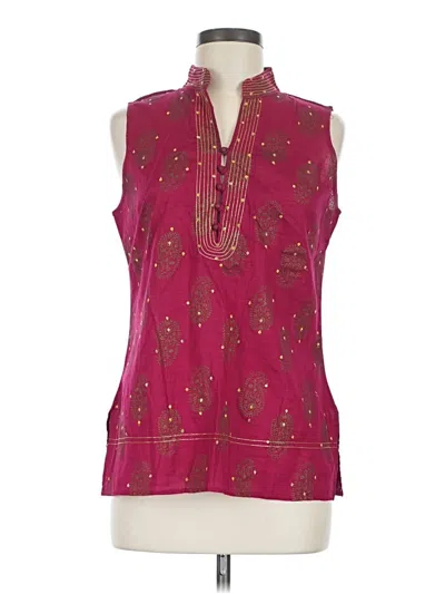 Pre-owned Gap Sleeveless Blouse In Burgundy