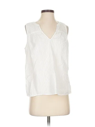 Pre-owned Gap Sleeveless Blouse In White