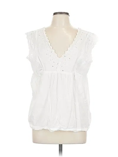 Pre-owned Gap Sleeveless Blouse In White