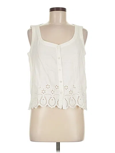 Pre-owned Gap Sleeveless Blouse In White