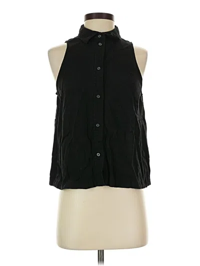 Pre-owned Gap Sleeveless Button Down Shirt In Black