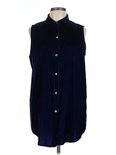 Pre-owned Gap Sleeveless Button Down Shirt In Blue