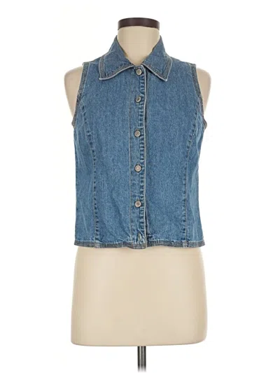 Pre-owned Gap Sleeveless Button Down Shirt In Blue