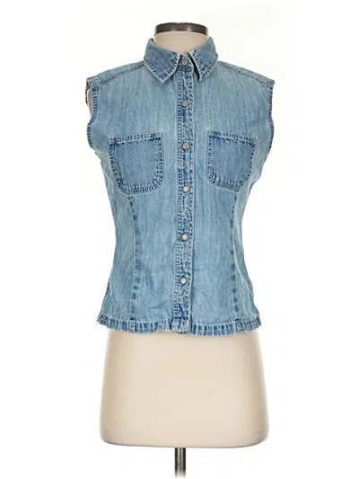 Pre-owned Gap Sleeveless Button Down Shirt In Blue
