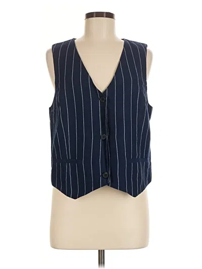Gap Sleeveless Button Down Shirt In Blue