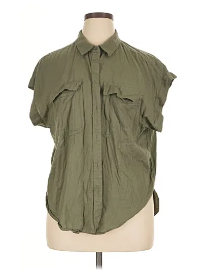 Pre-owned Gap Sleeveless Button Down Shirt In Green