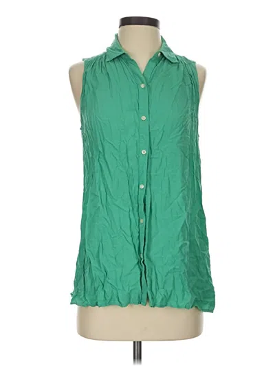 Pre-owned Gap Sleeveless Button Down Shirt In Green