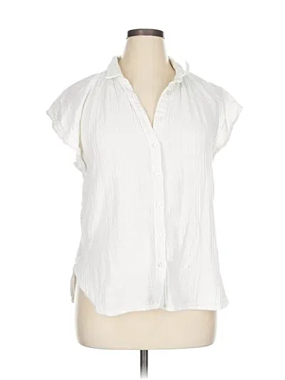 Pre-owned Gap Sleeveless Button Down Shirt In White