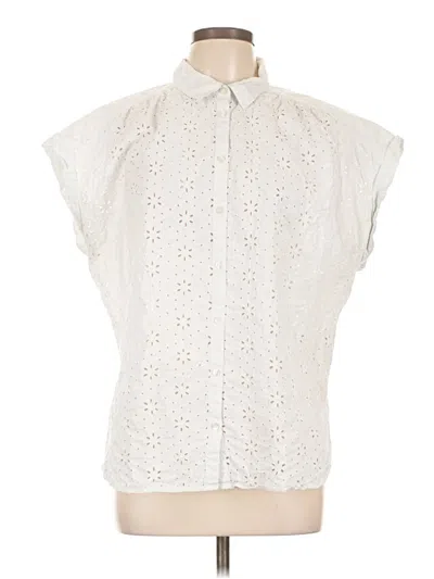 Pre-owned Gap Sleeveless Button Down Shirt In White