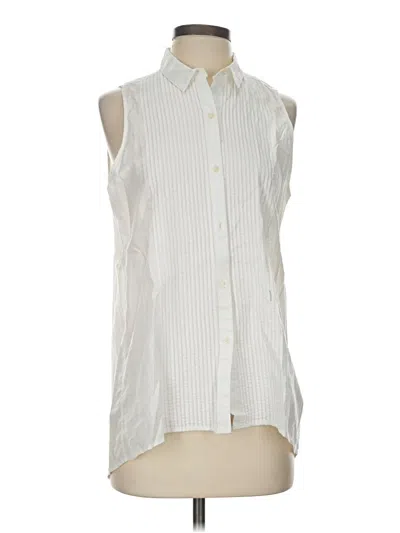 Pre-owned Gap Sleeveless Button Down Shirt In White