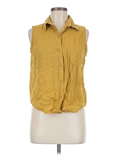 Pre-owned Gap Sleeveless Button Down Shirt In Yellow